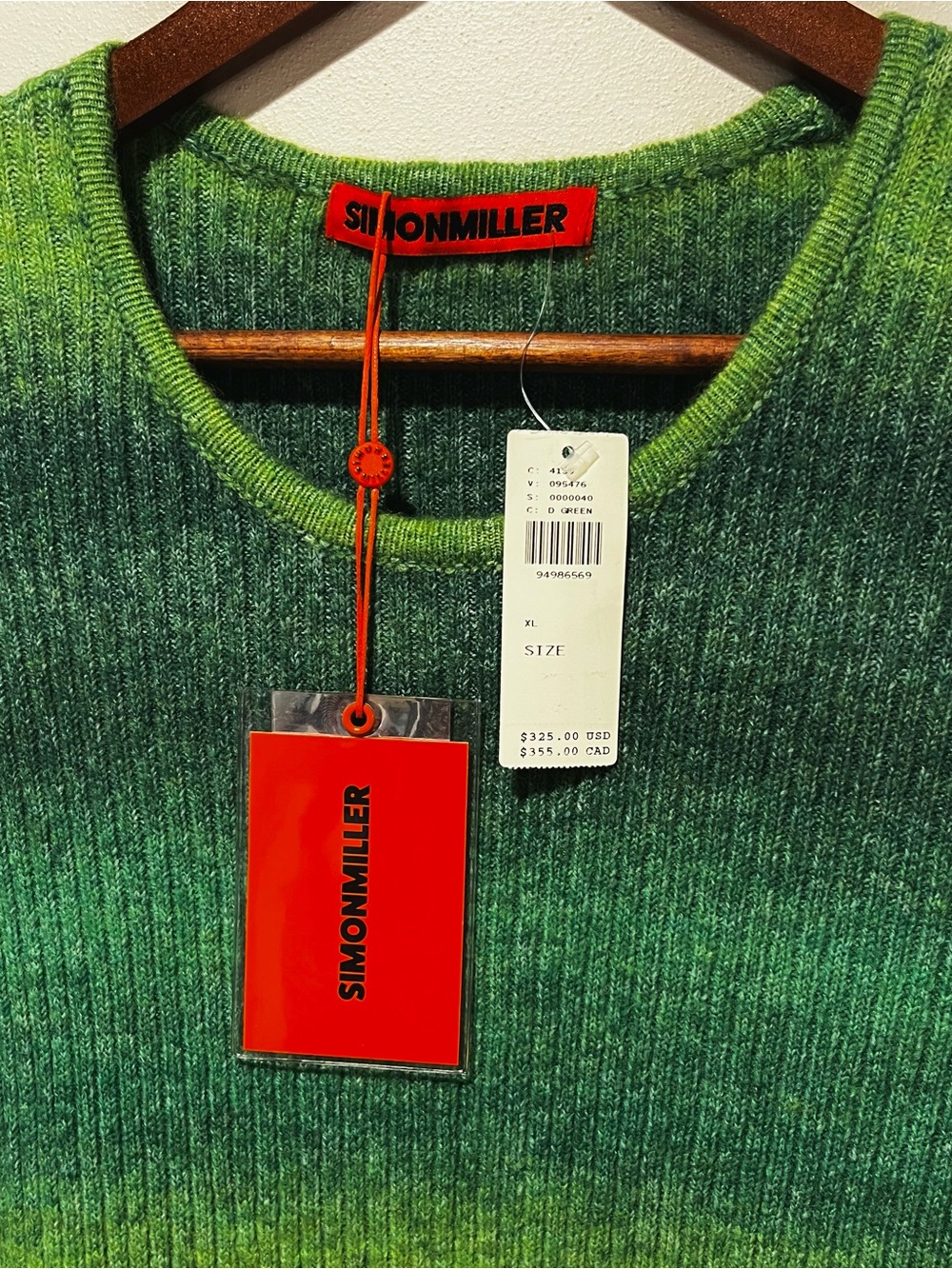 Anthropologie Simon Miller Green Ombre Ribbed Crewneck Sweater Dress - Picture 2 of 8